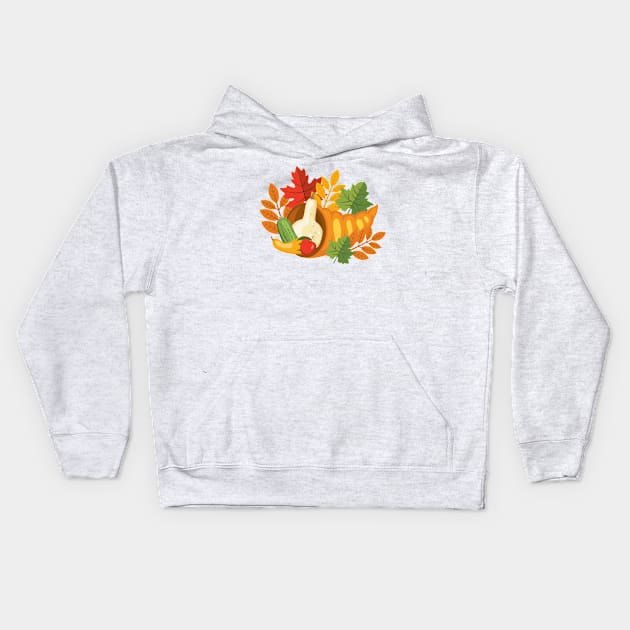 Cute Cornucopia Kids Hoodie by SWON Design